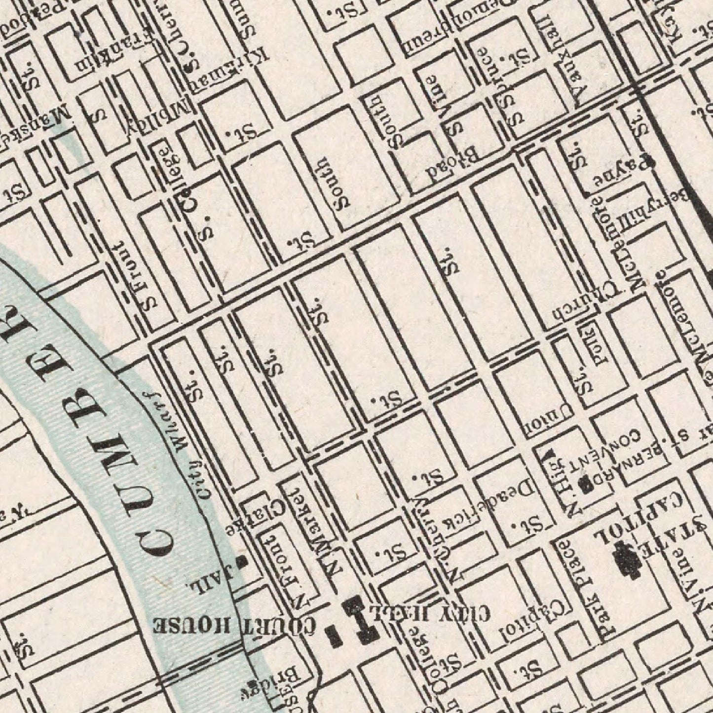 Vintage Map of Nashville, Tennessee 1901