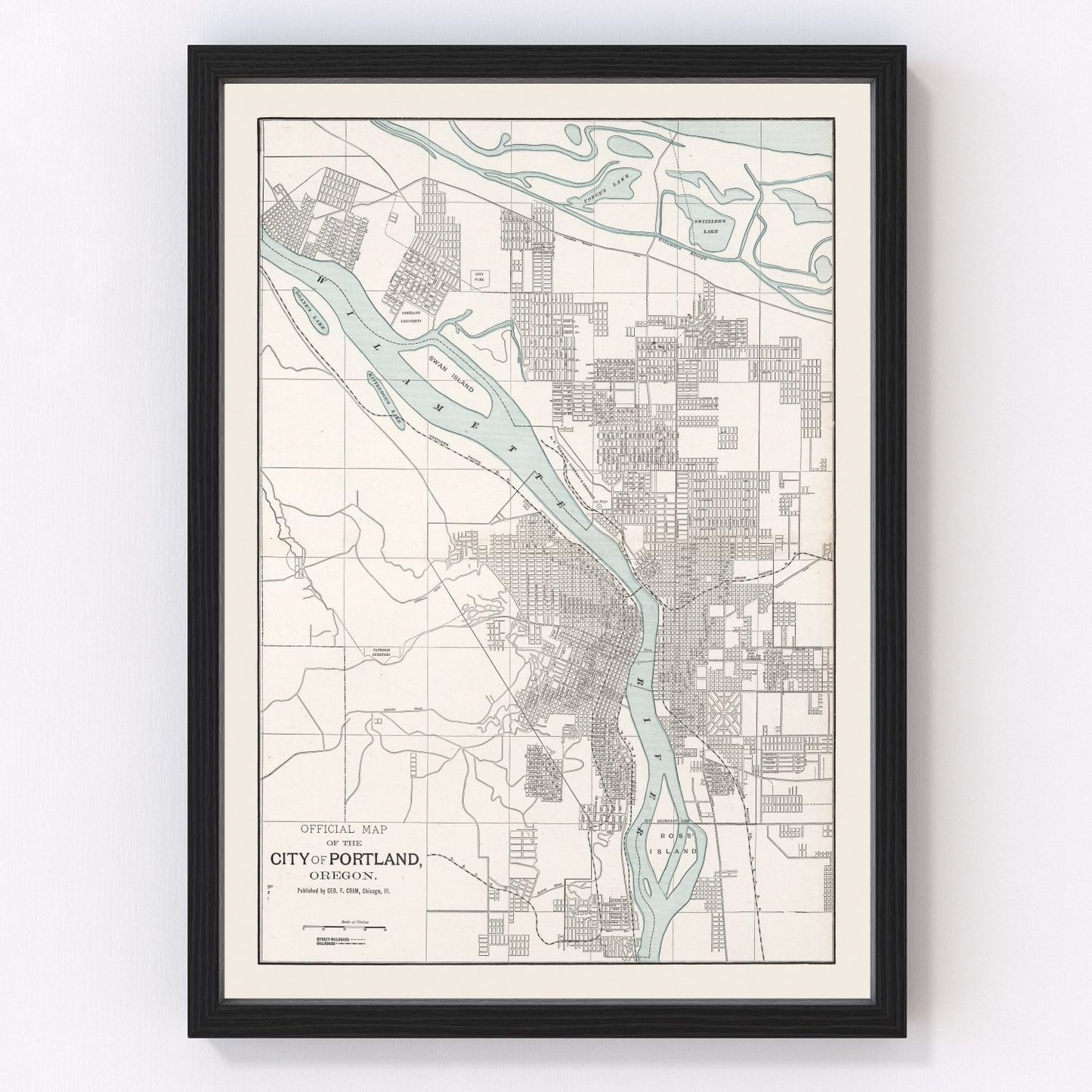 Vintage Map of Portland, Oregon 1901