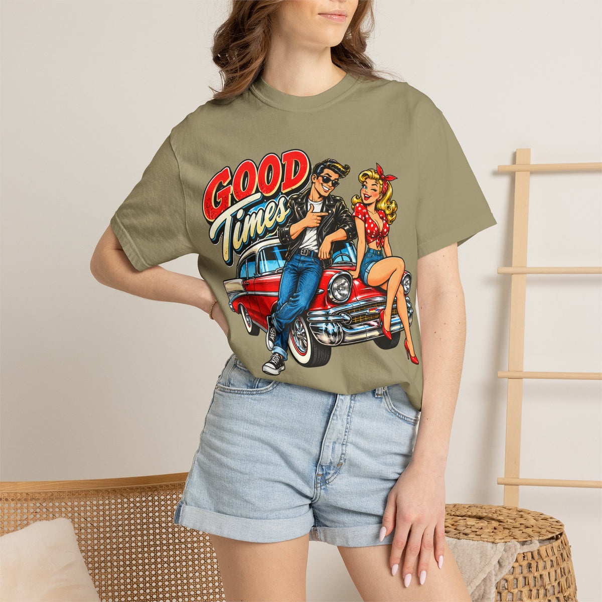 Good Times Retro Car Tee — Vintage 1950s Rockabilly Graphic T‑Shirt