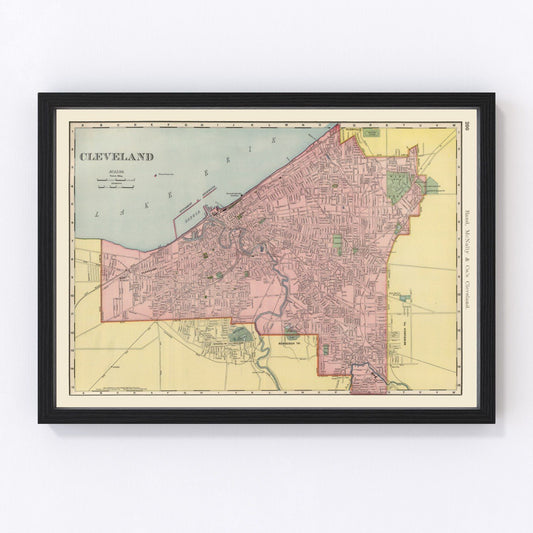 Vintage Map of Cleveland, Ohio 1903