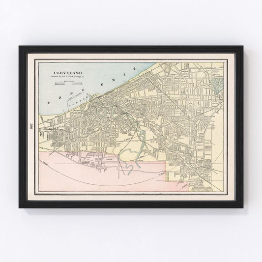 Vintage Map of Cleveland, Ohio 1901