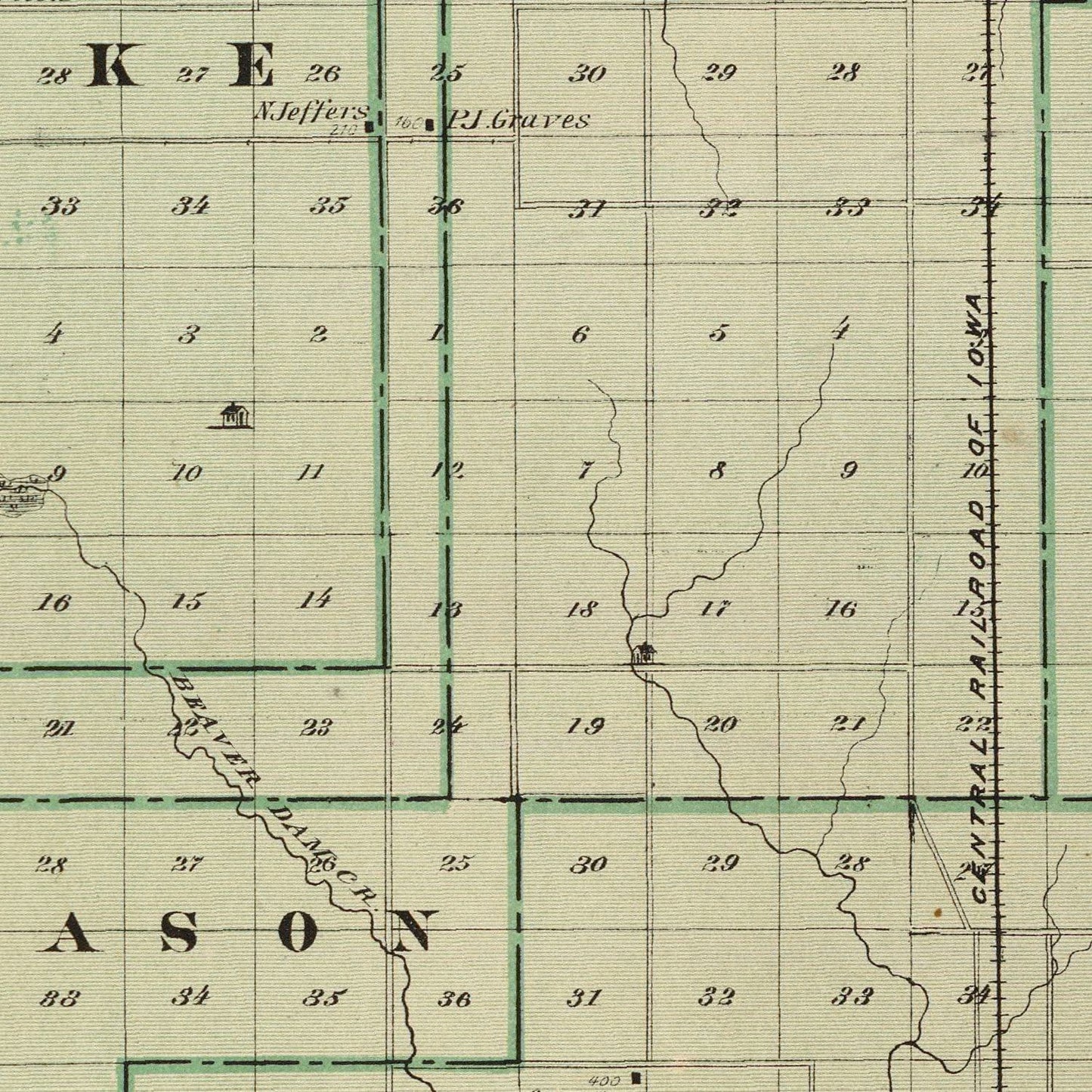 Vintage Map of Cerro Gordo County, Iowa 1875