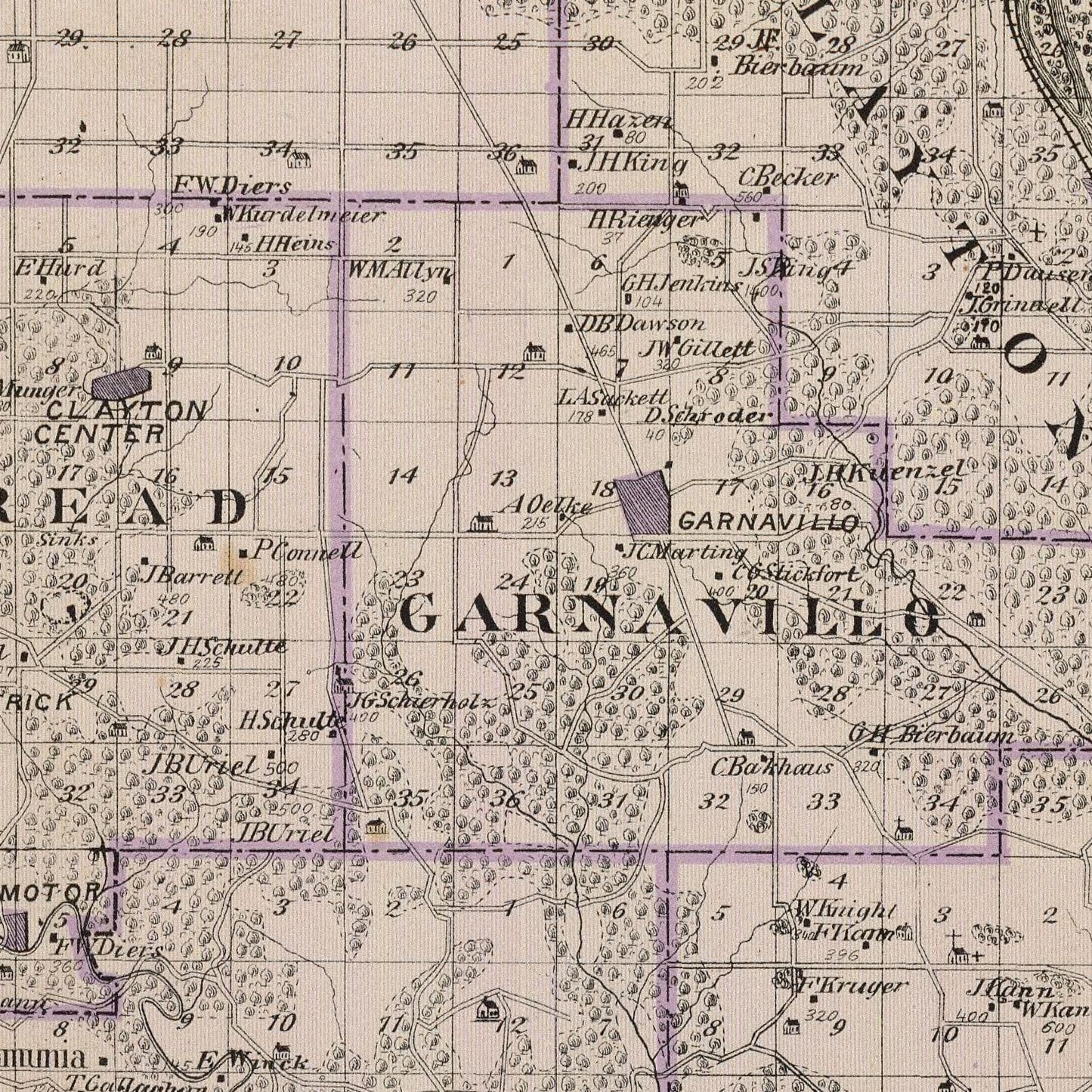 Vintage Map of Clayton County, Iowa 1875