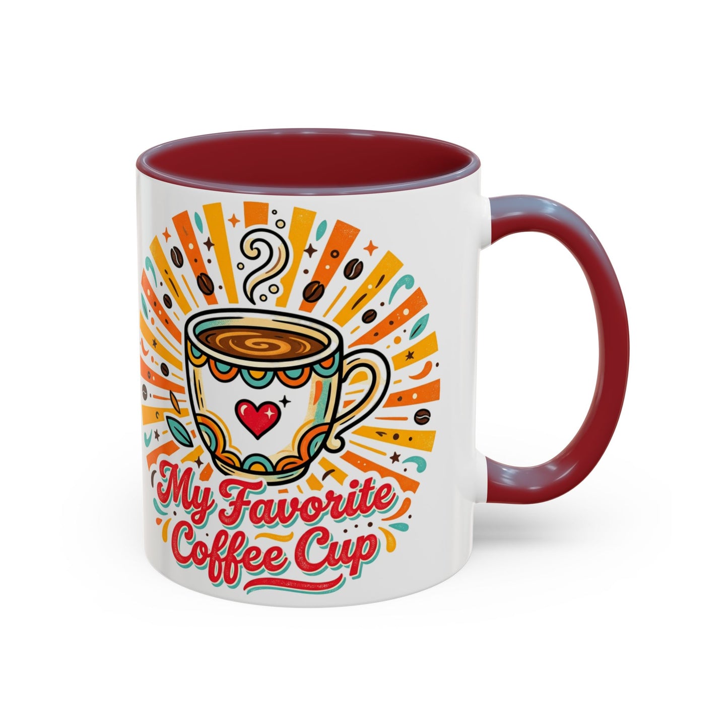My Favorite Coffee Cup Accent Mug — Colorful Ceramic Coffee Mug (11/15oz)