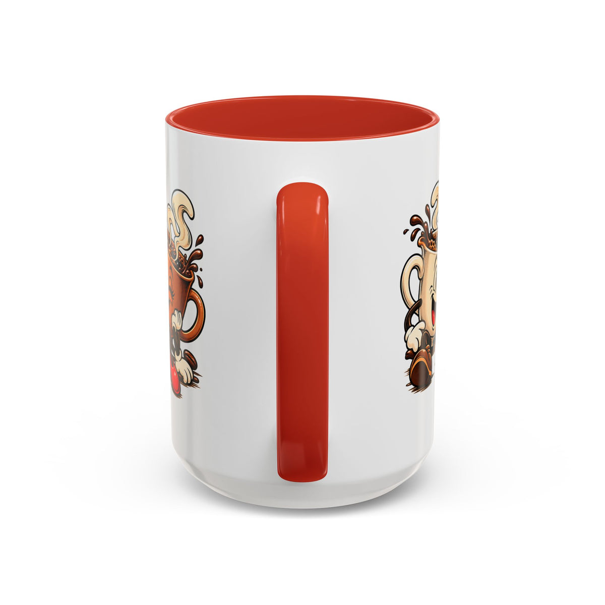 Coffee Cartoon Mug — Cute Dancing Coffee Cups Accent Mug