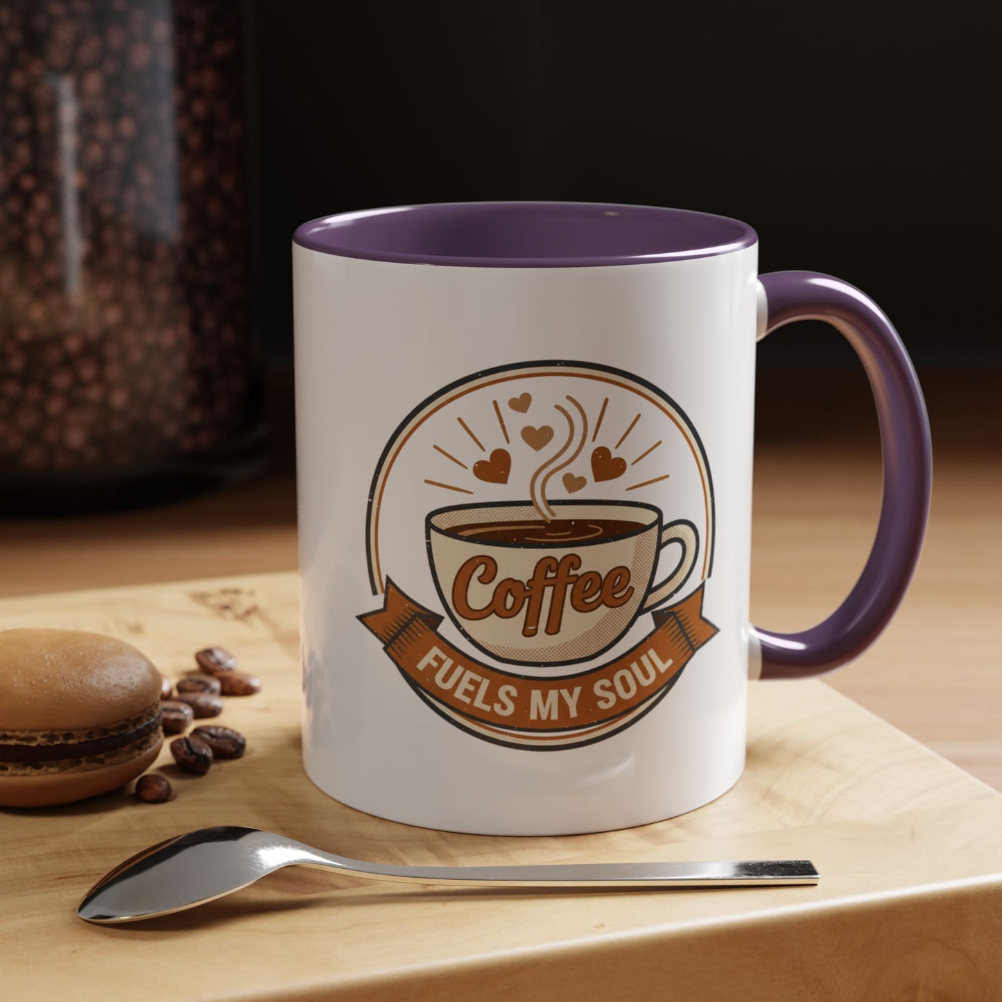Coffee Mug - "Coffee Fuels My Soul" Accent Ceramic Mug (11/15oz)