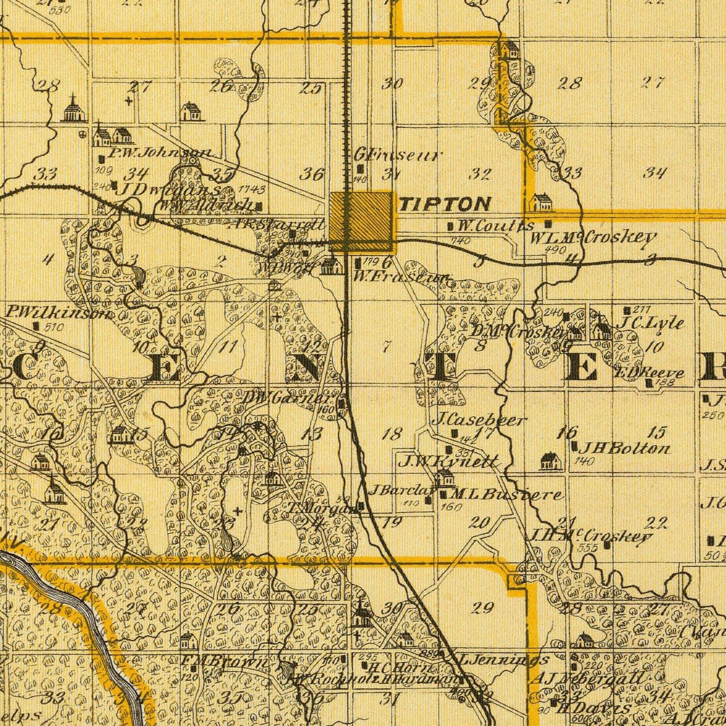 Vintage Map of Cedar County, Iowa 1875