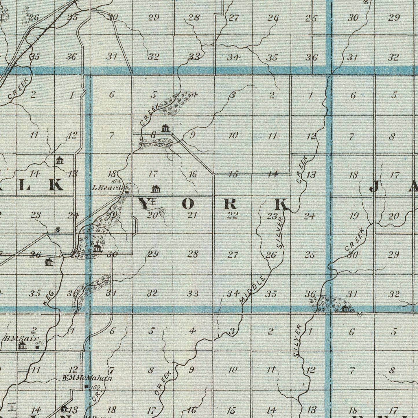 Vintage Map of Pottawattamie County, Iowa 1875