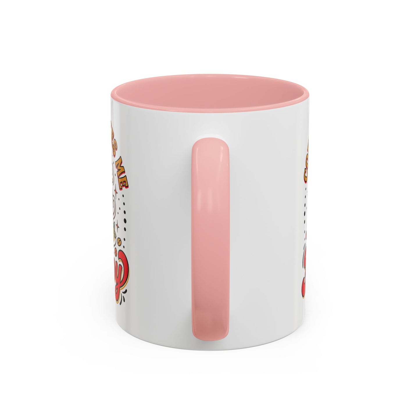 Coffee Mug — "Coffee Makes Me Happy" Cute Retro Accent Mug (11/15oz)