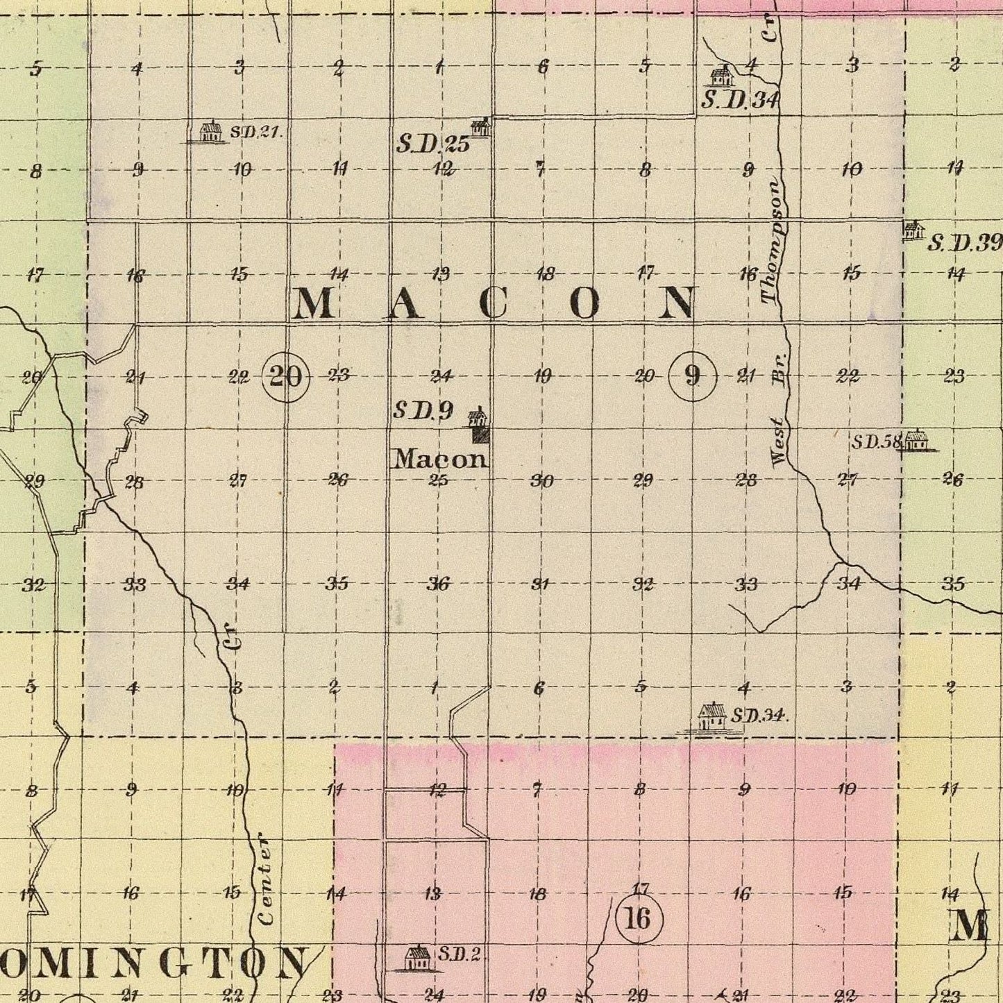 Vintage Map of Franklin County, Nebraska 1885