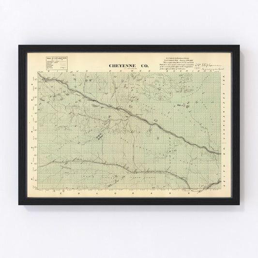 Vintage Map of Cheyenne County, Nebraska 1885