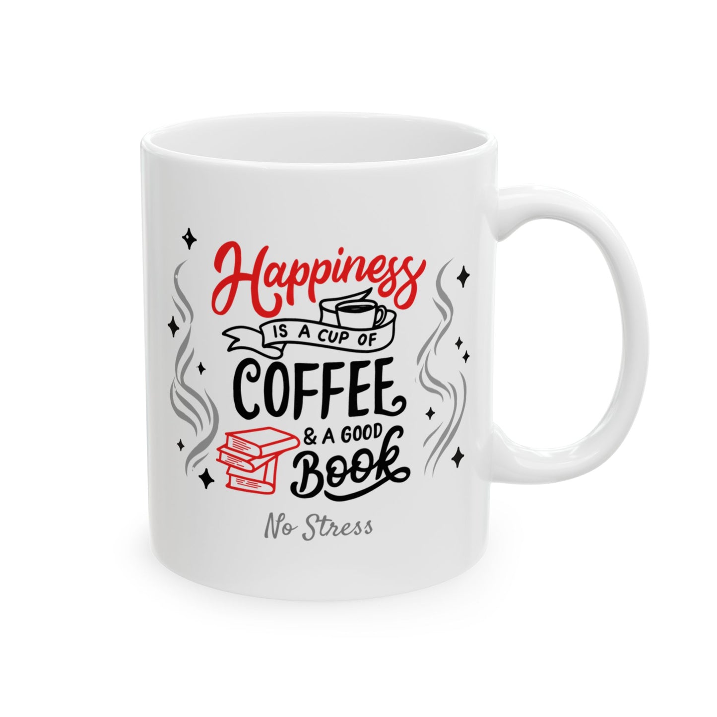 Ceramic Mug — "Happiness" Cute Confetti Coffee Mug (11oz/15oz)