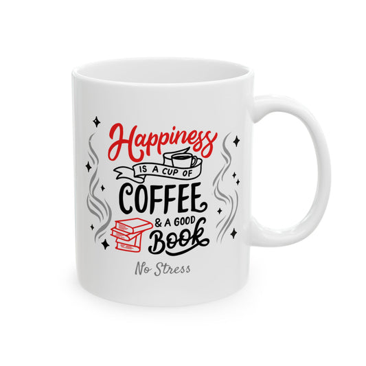 Ceramic Mug — "Happiness" Cute Confetti Coffee Mug (11oz/15oz)
