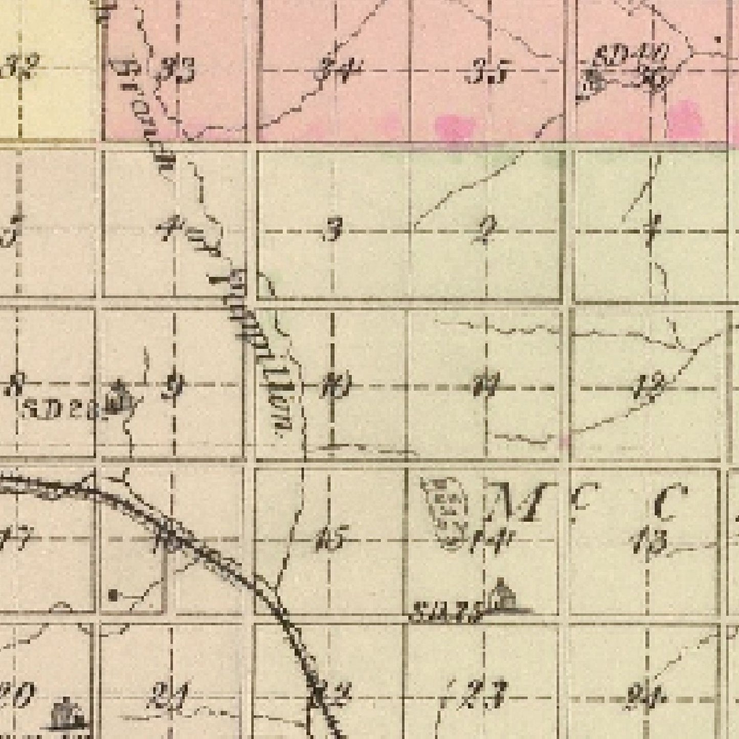 Vintage Map of Douglas County, Nebraska 1885