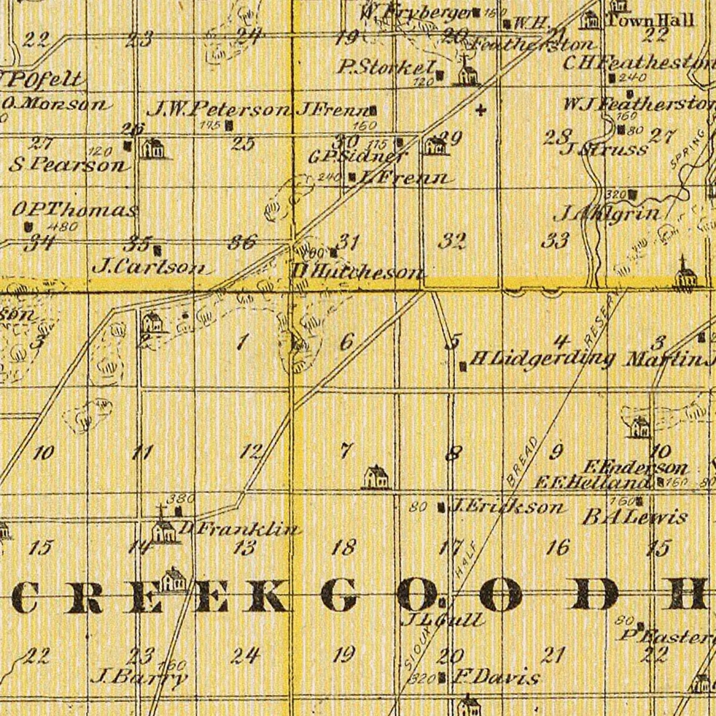 Vintage Map of Goodhue County, Minnesota 1874
