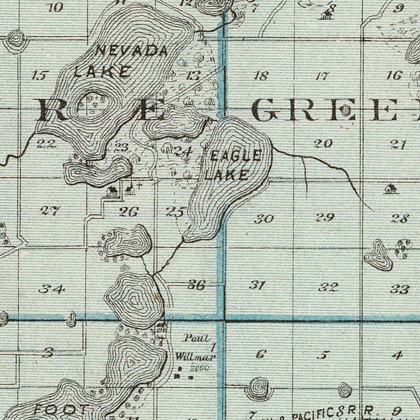 Vintage Map of Kandiyohi County, Minnesota 1874