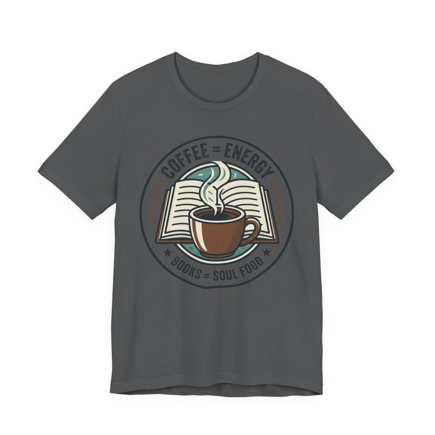 Coffee & Books T‑Shirt — “Coffee = Energy • Books = Soul Food” Literary Café Tee