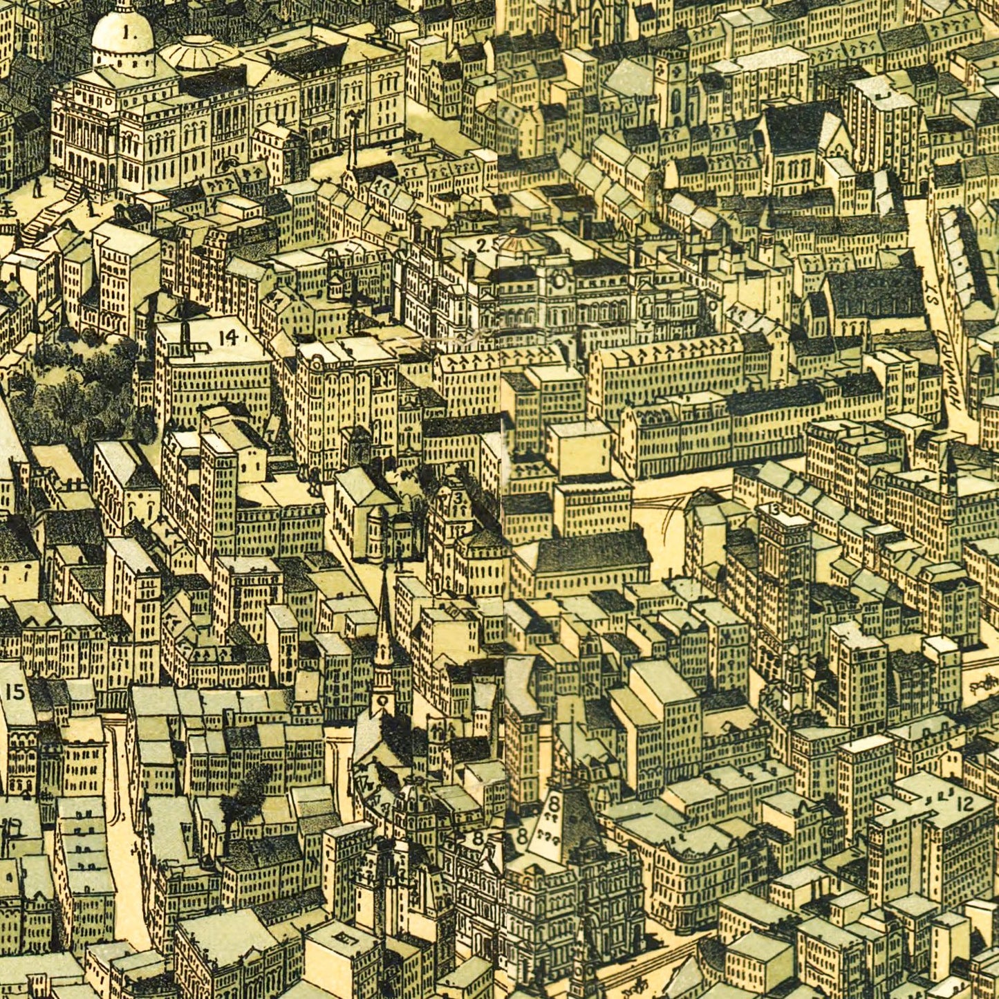 Vintage Map of Boston, Massachusetts 1899