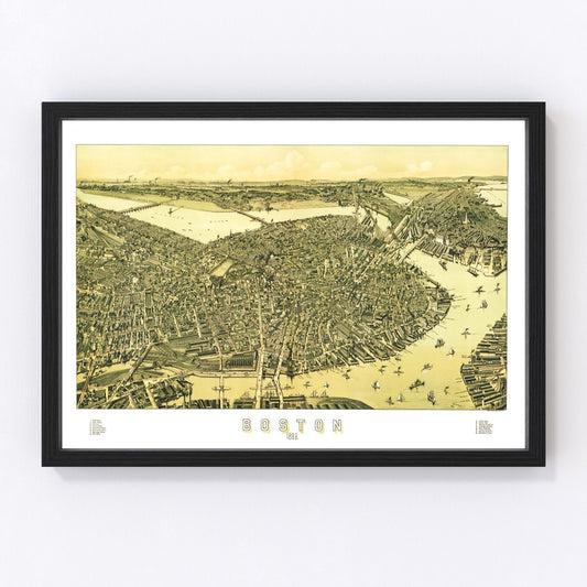Vintage Map of Boston, Massachusetts 1899