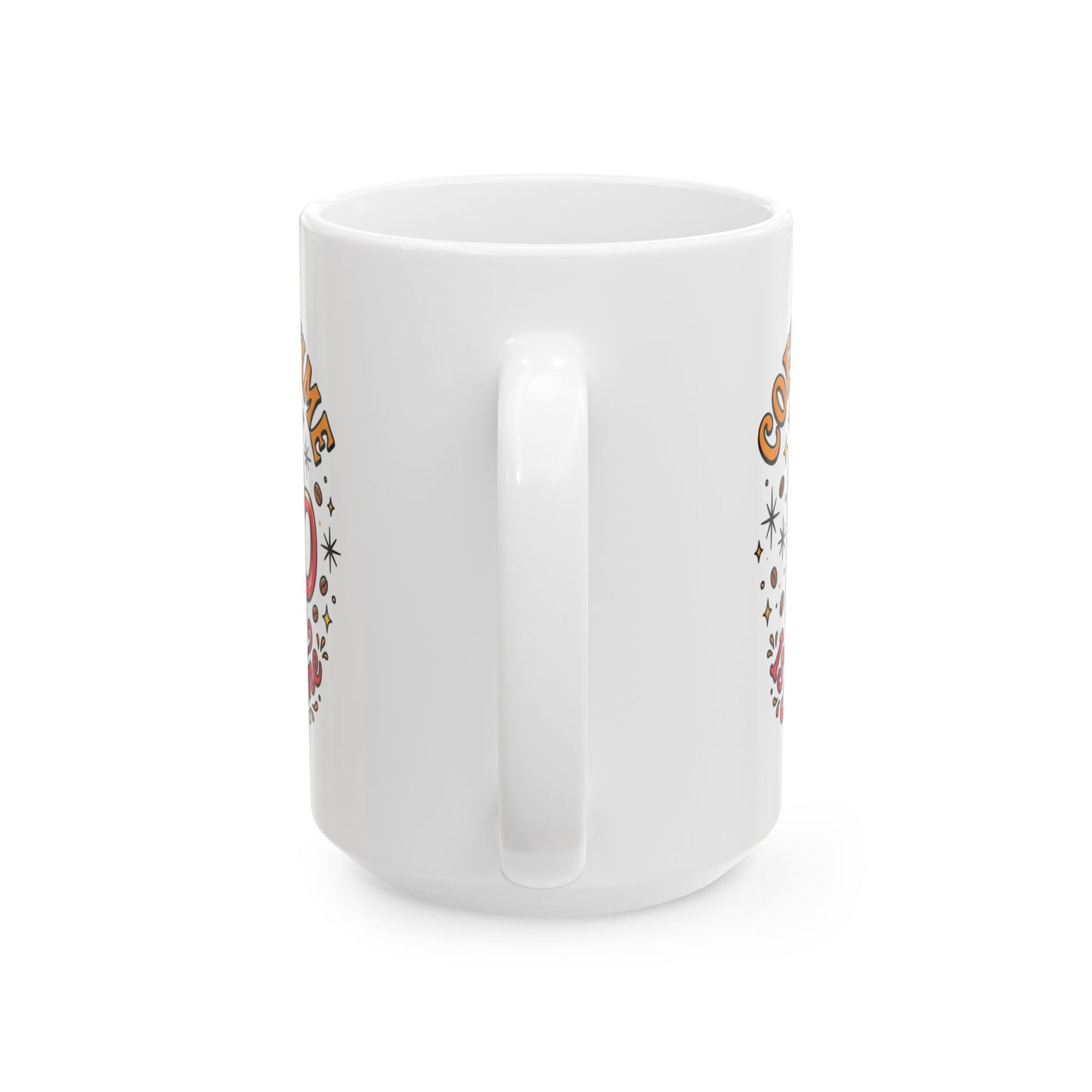 Coffee Time Ceramic Mug — "Coffee Time Is My Time" Retro Illustrated 11oz/15oz