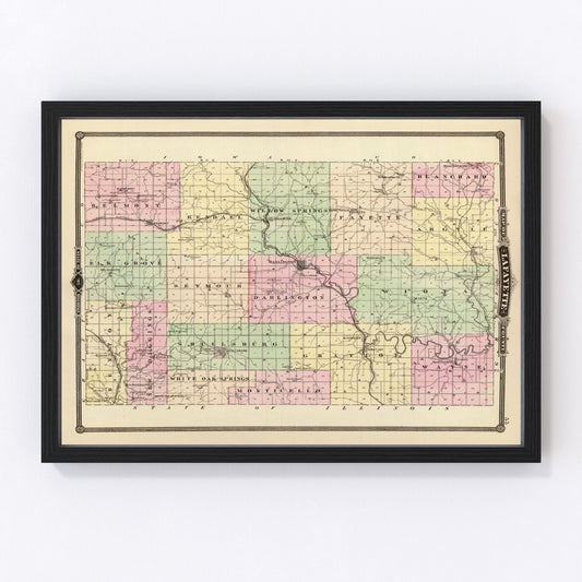 Vintage Map of Lafayette County, Wisconsin 1878