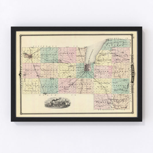 Vintage Map of Fond Du Lac County, Wisconsin 1878