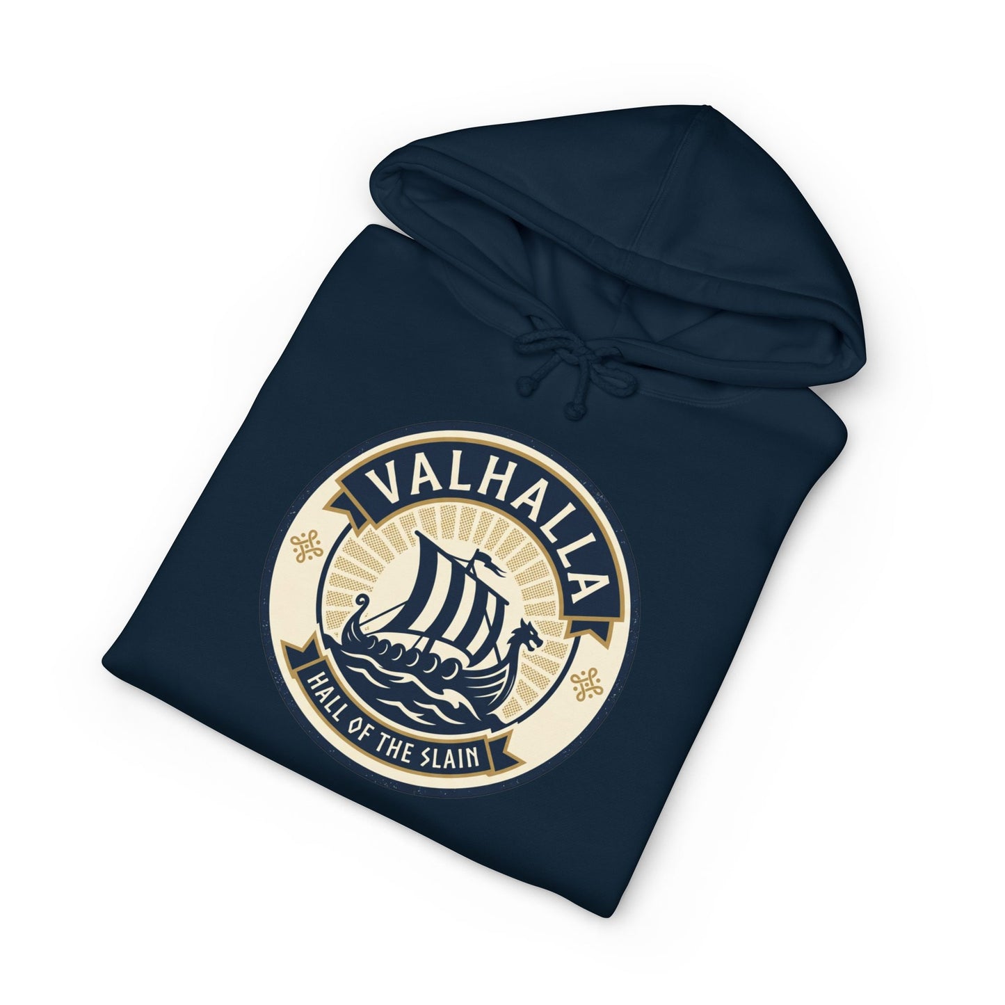 Valhalla Viking Ship Hoodie — Norse Mythology Graphic Pullover