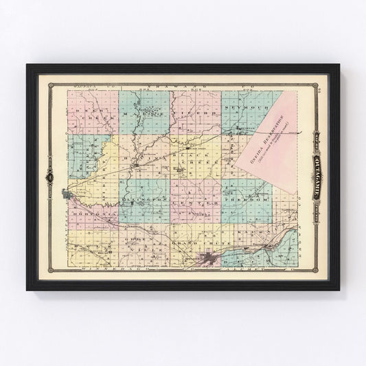 Vintage Map of Outagamie County, Wisconsin 1878