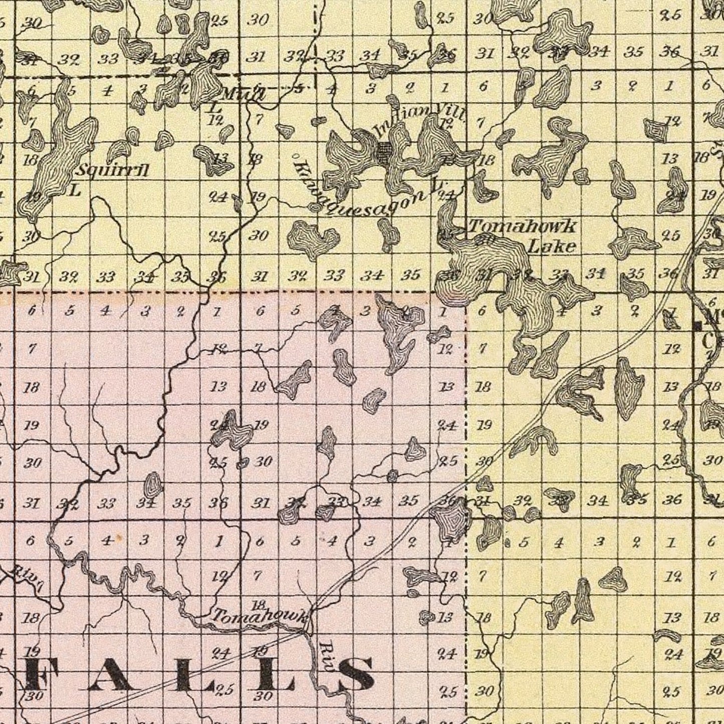 Vintage Map of Lincoln County, Wisconsin 1878