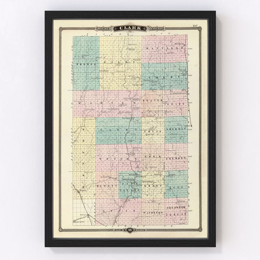Vintage Map of Clark County, Wisconsin 1878