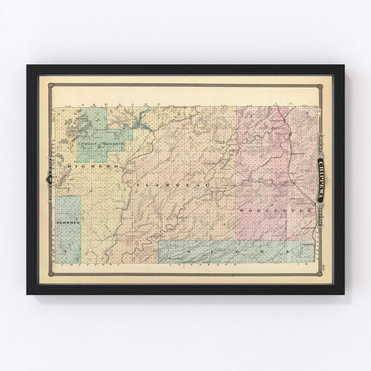 Vintage Map of Chippewa County, Wisconsin 1878