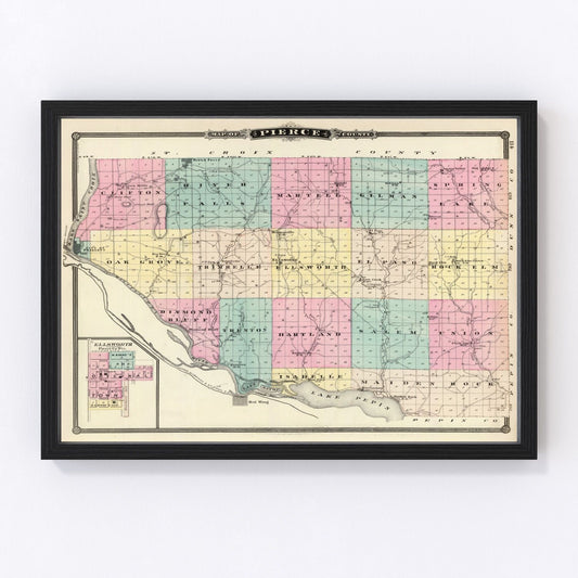 Vintage Map of Pierce County, Wisconsin 1878