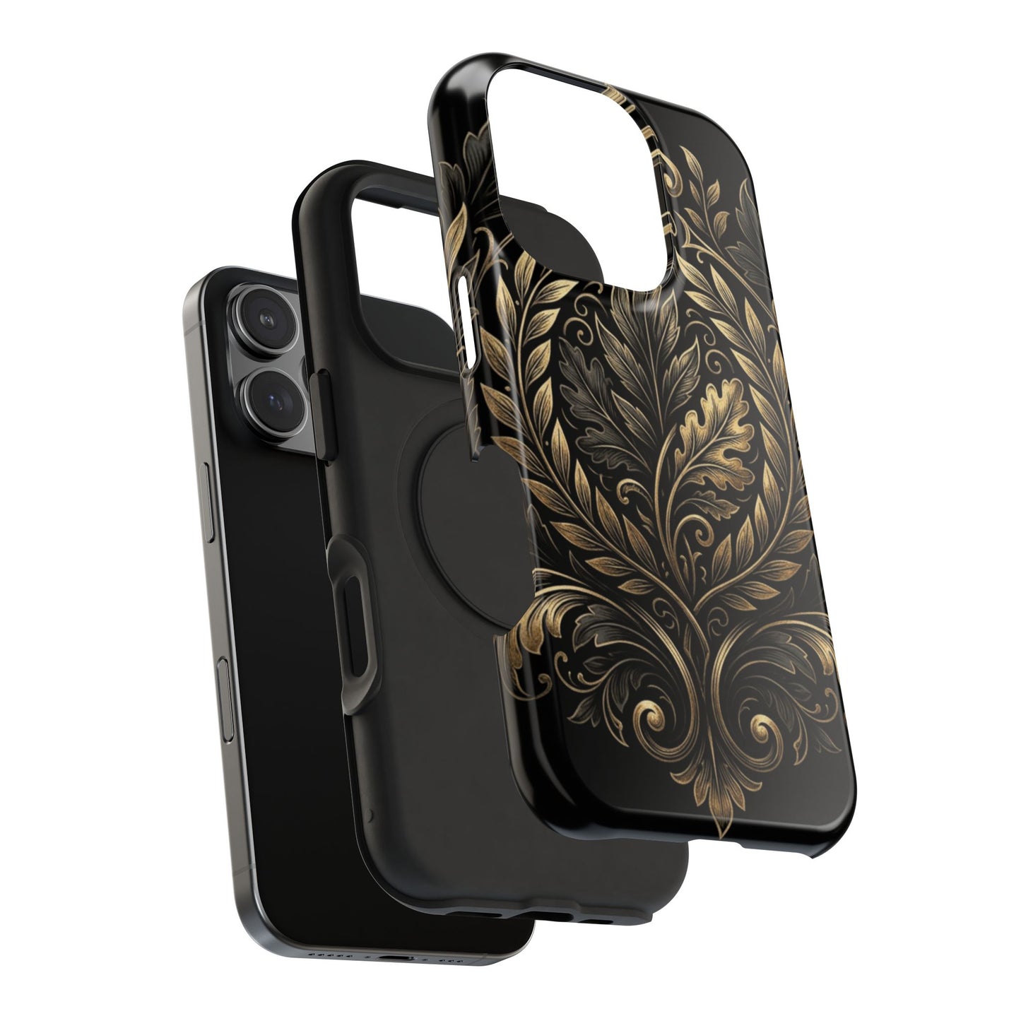 Baroque Gold Leaf Phone Case — Impact-Resistant Protective Cover