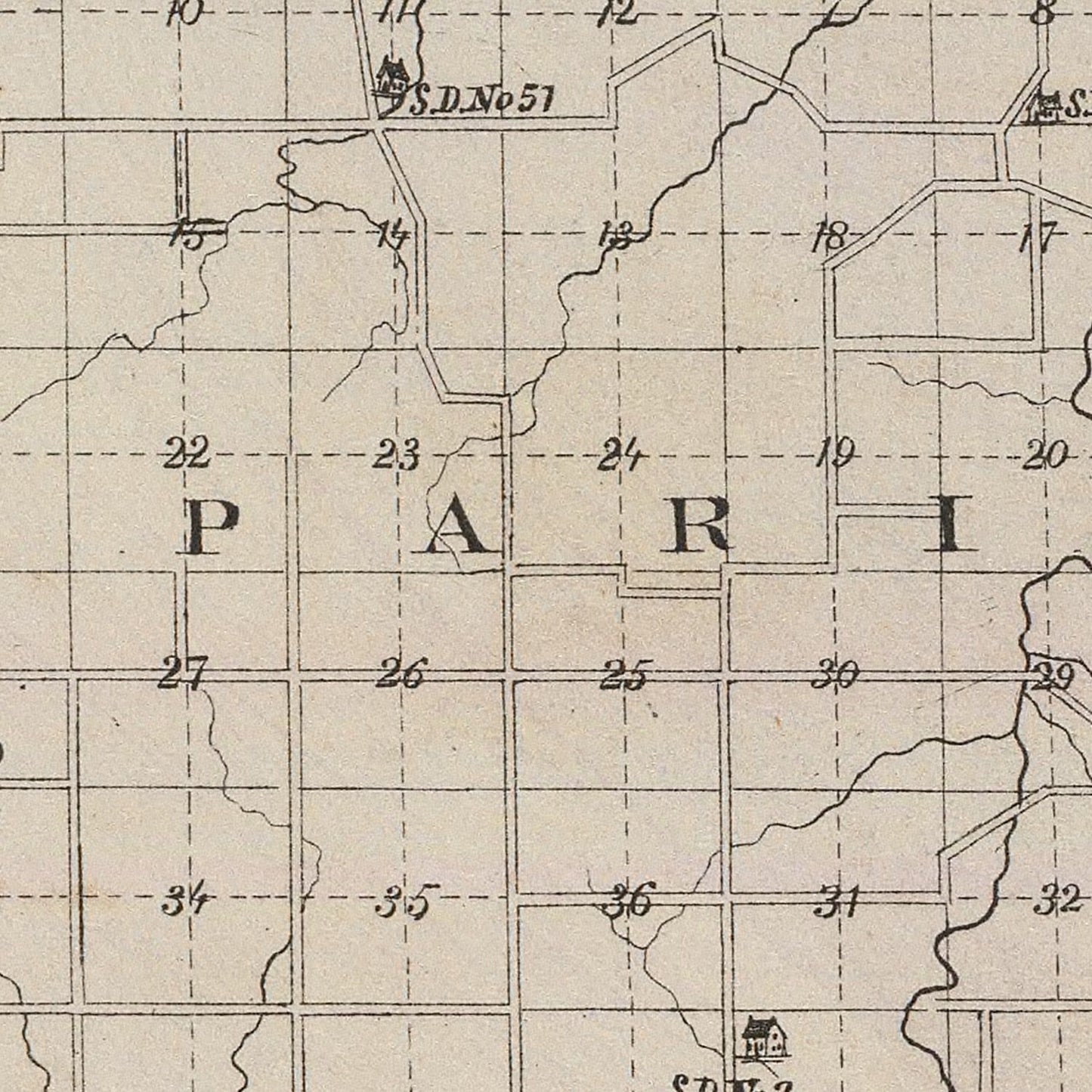 Vintage Map of Linn County, Kansas 1887