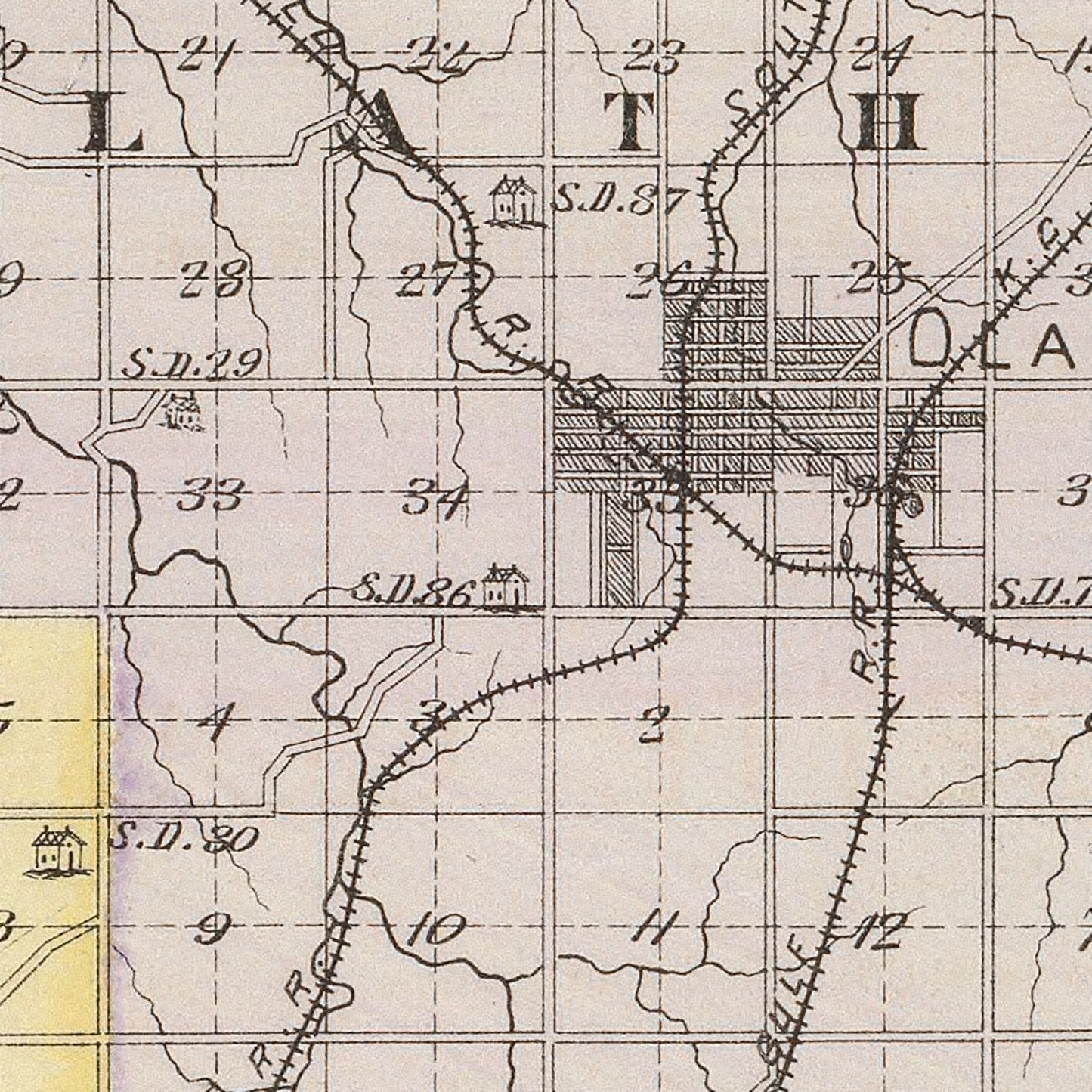 Vintage Map of Johnson County, Kansas 1887