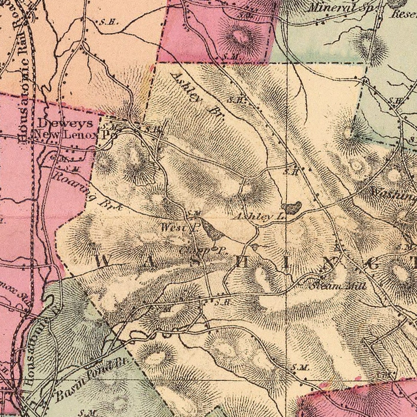 Vintage Map of Berkshire County, Massachusetts 1871