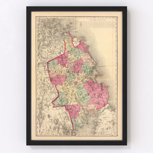 Vintage Map of Plymouth County, Massachusetts 1871