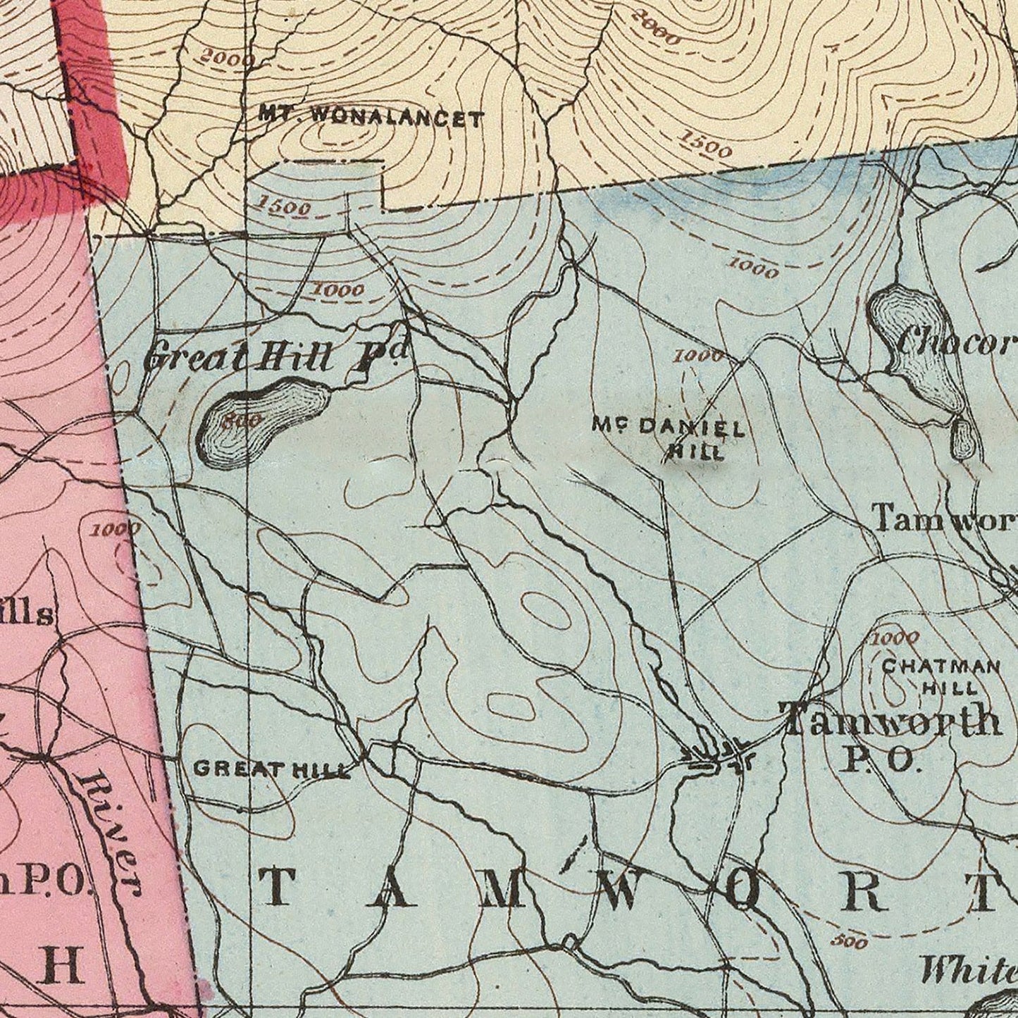 Vintage Map of Carroll County, New Hampshire 1877