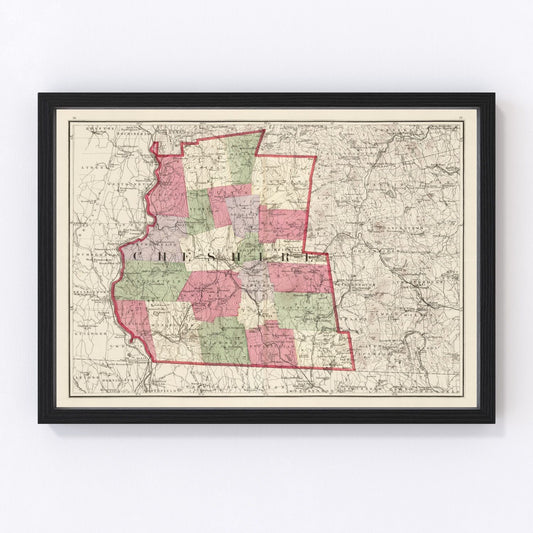 Vintage Map of Cheshire County, New Hampshire 1877