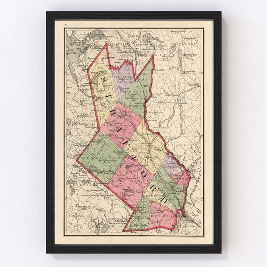 Vintage Map of Strafford County, New Hampshire 1877