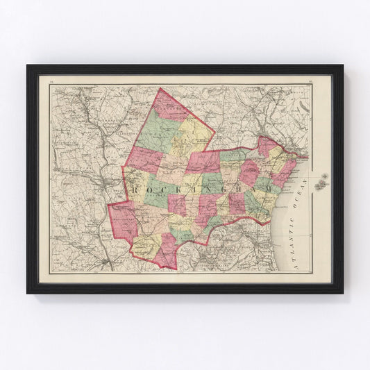 Vintage Map of Rockingham County, New Hampshire 1877