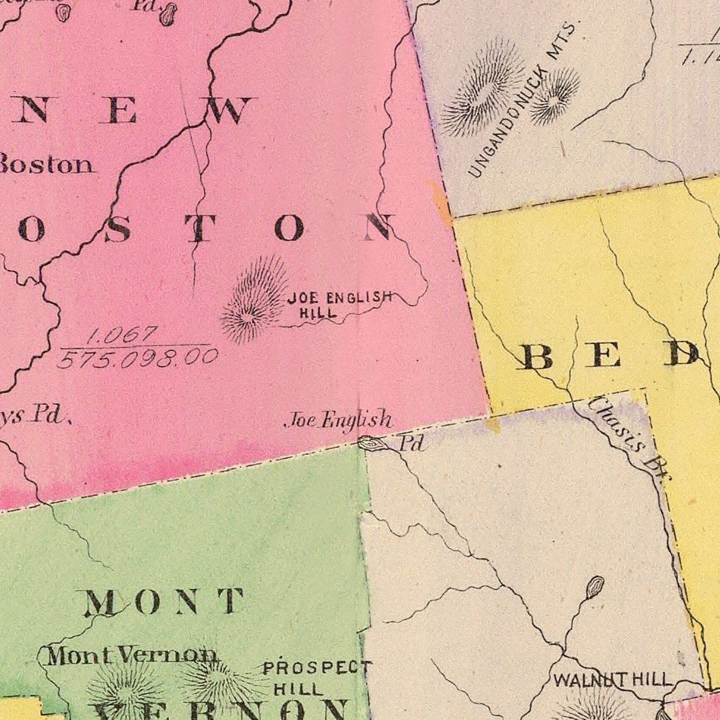 Vintage Map of Hillsborough County, New Hampshire 1892