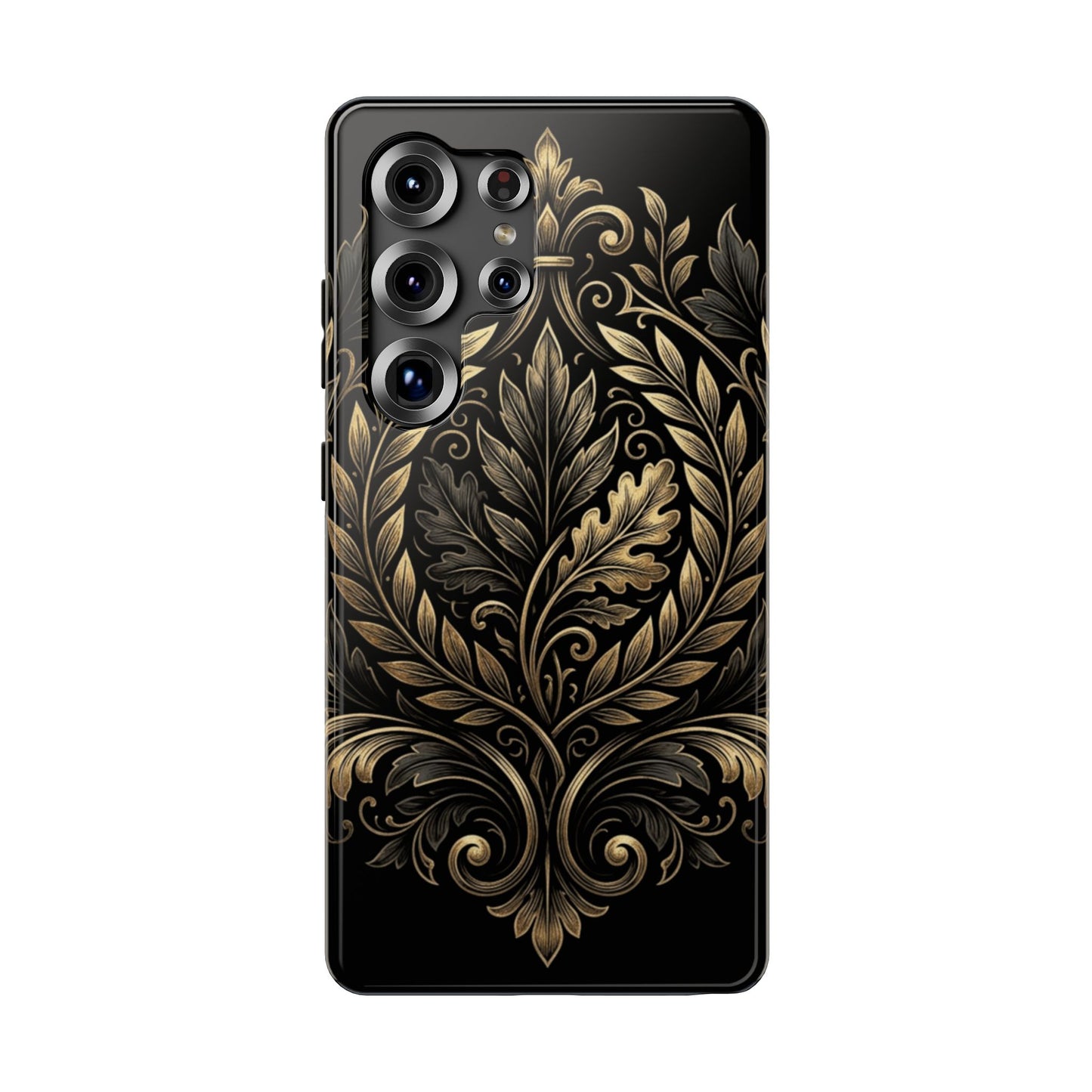 Baroque Gold Leaf Phone Case — Impact-Resistant Protective Cover