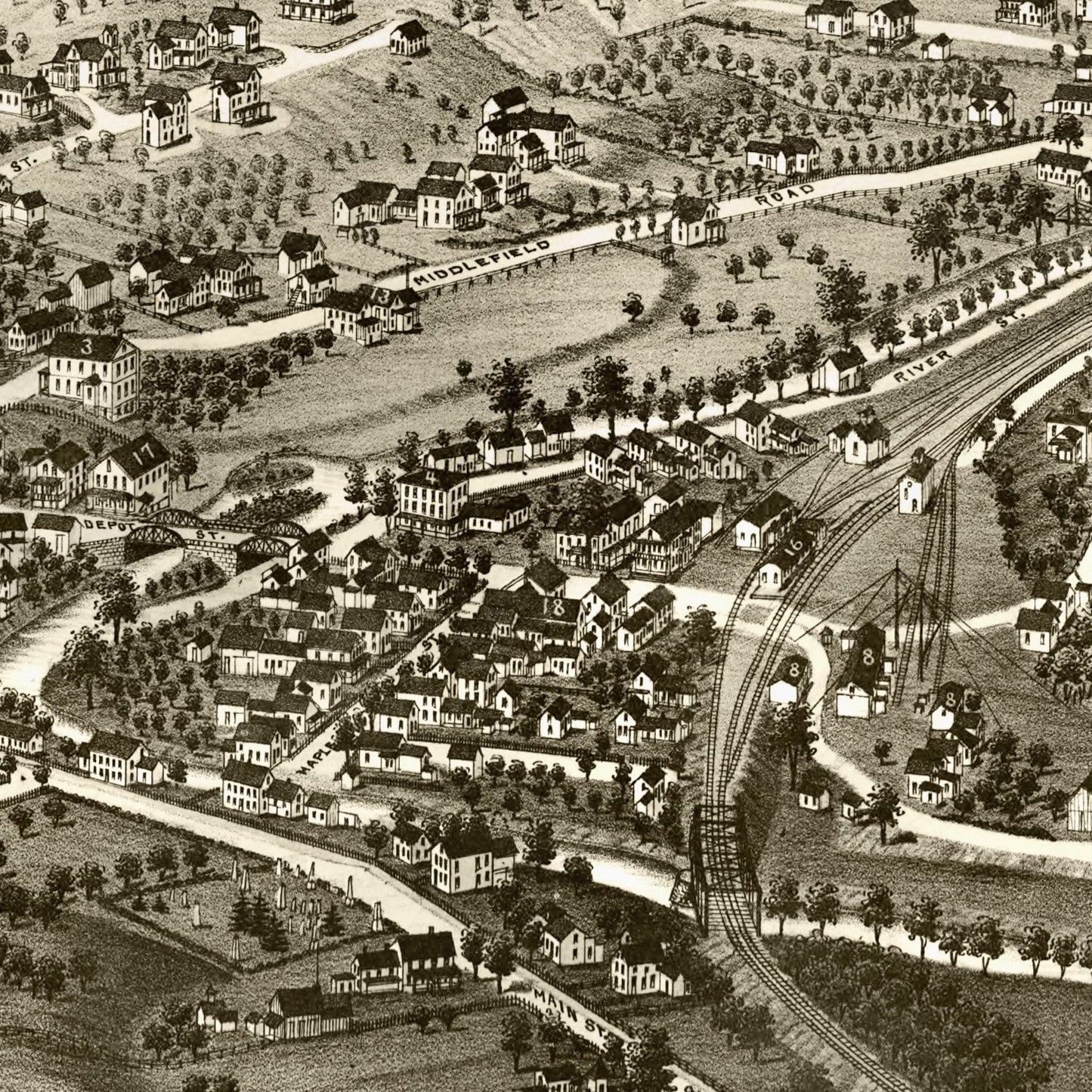 Vintage Map of Chester, Massachusetts 1885