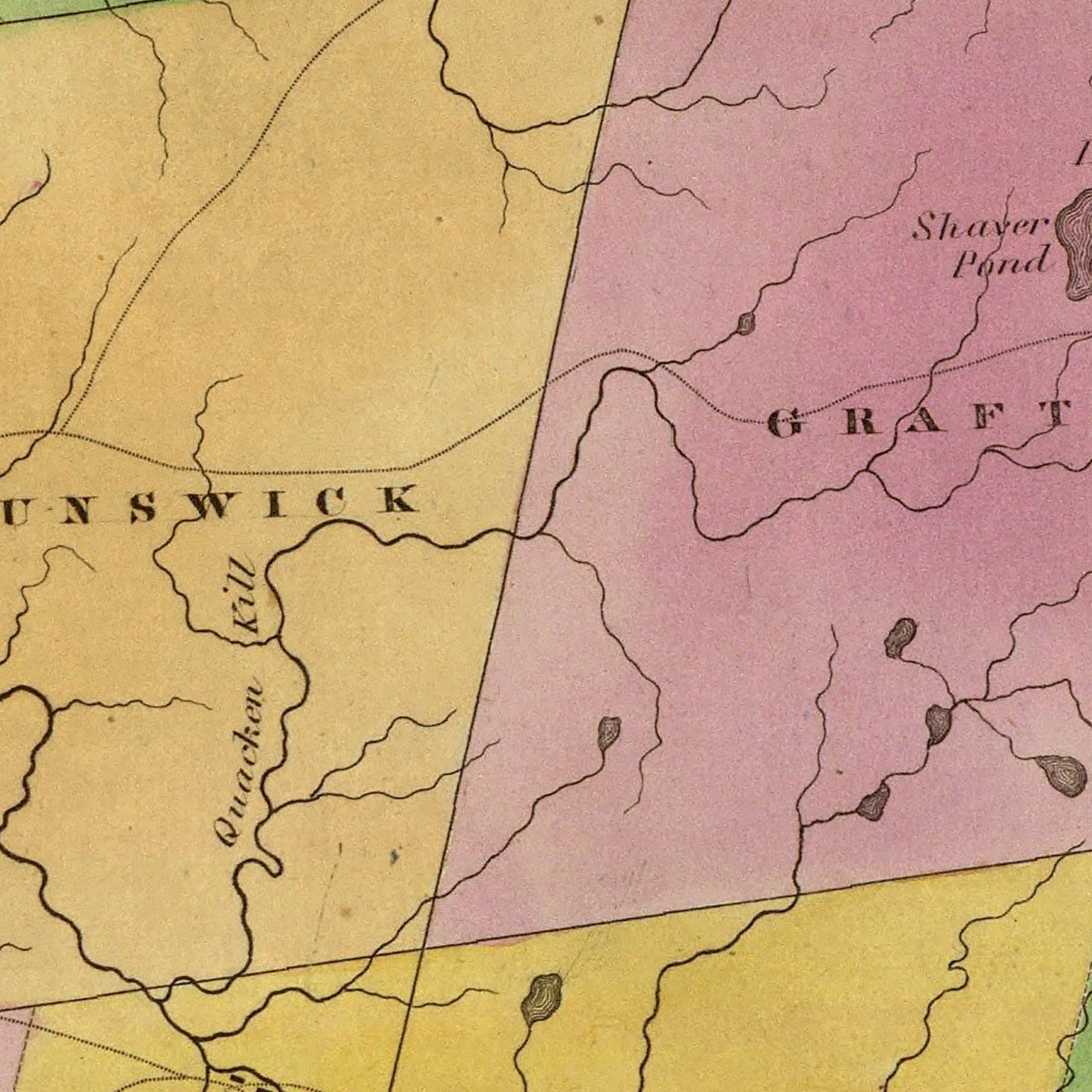 Vintage Map of Rensselaer County, New York 1829