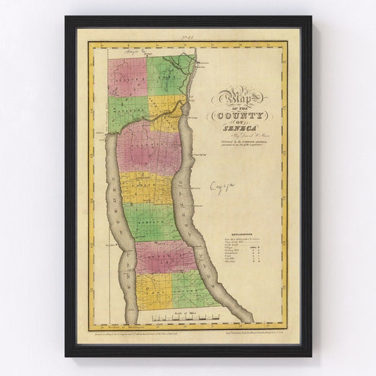 Vintage Map of Seneca County, New York 1829