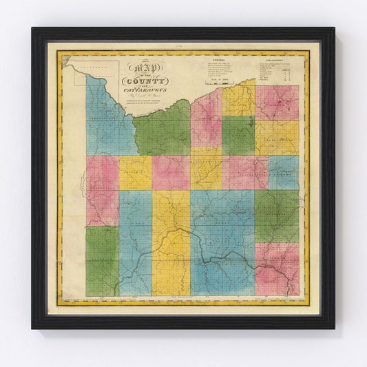 Vintage Map of Cattaraugus County, New York 1829
