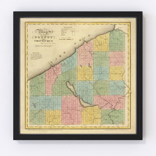 Vintage Map of Chautauqua County, New York 1829
