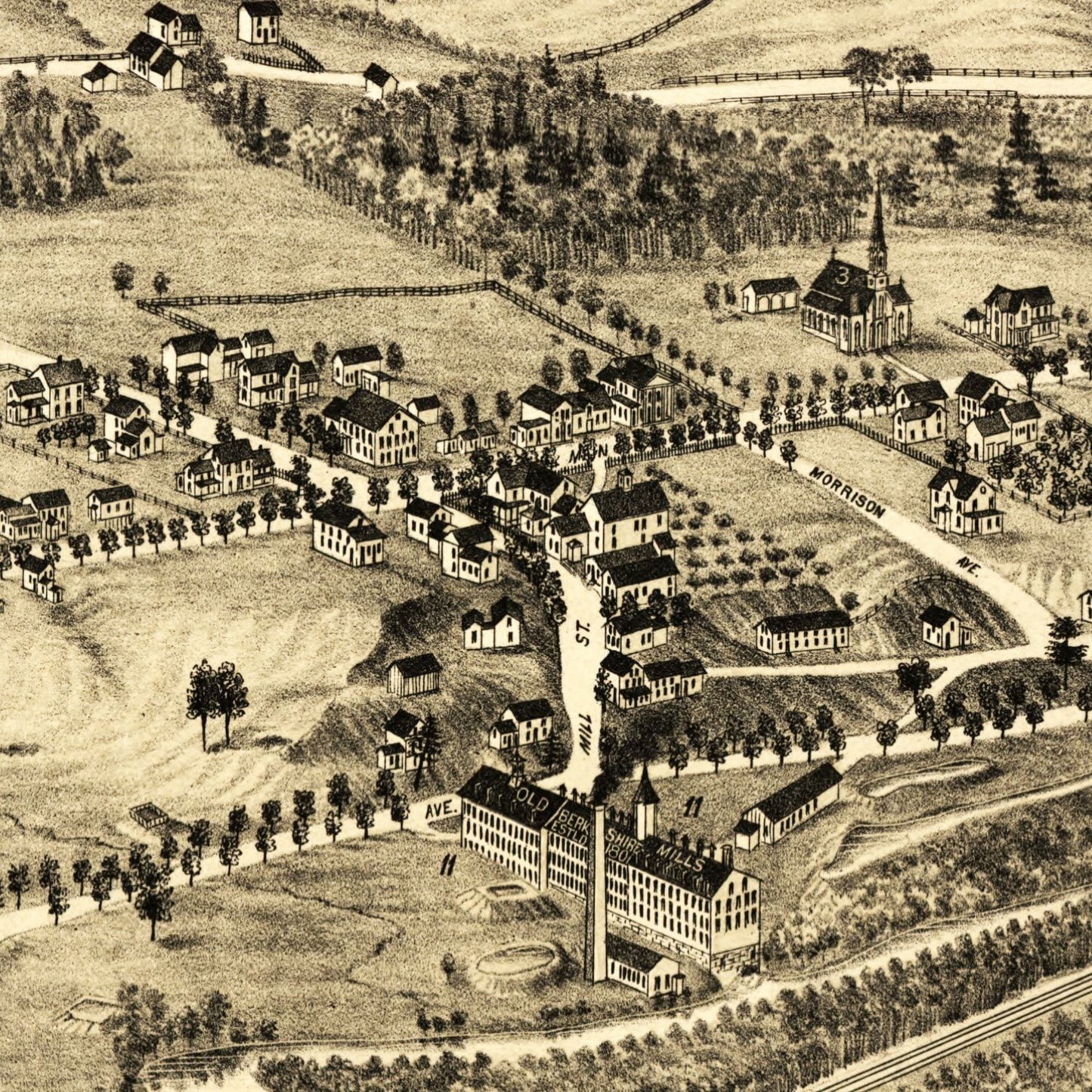 Vintage Map of Dalton, Massachusetts 1884