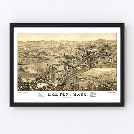 Vintage Map of Dalton, Massachusetts 1884